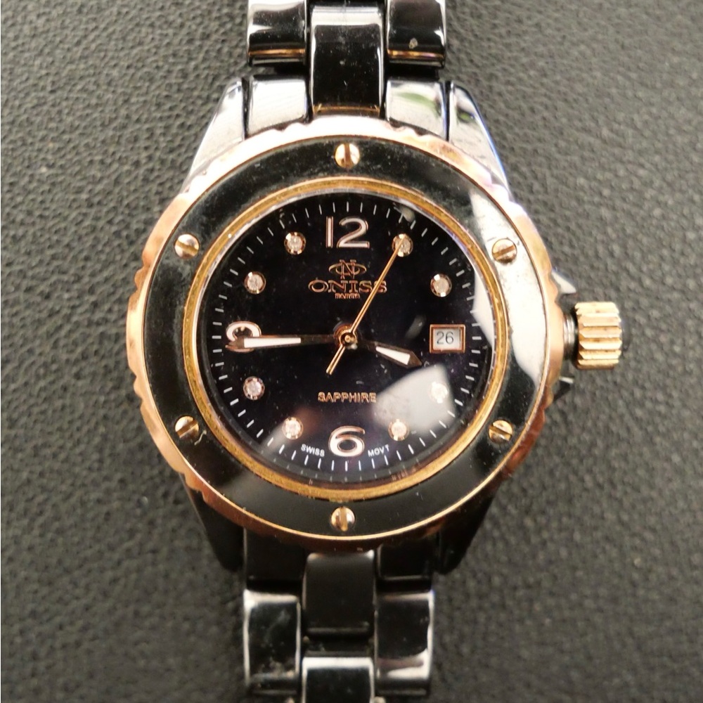 Oniss Paris Ceramic Watch – Rose Gold & Black